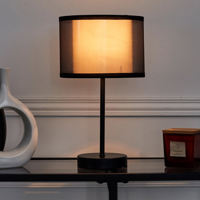 Home Deco Factory Lámpara Mesa Doble Pantalla Colección Lounge Metal Home Deco Factory Lámpara Mesa Doble Pantalla Colección Lounge Metal