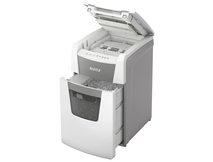 Leitz IQ Auto+ Office 150 Destructora de Documentos, Capacidad de Corte 150 Hojas, Nivel de Seguridad P5, Partículas