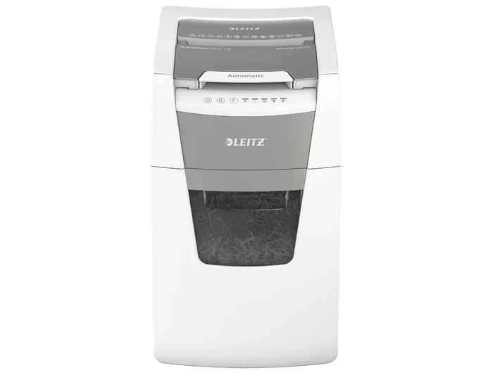 Leitz IQ Auto+ Office 150 Destructora de Documentos, Capacidad de Corte 150 Hojas, Nivel de Seguridad P5, Partículas