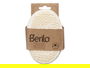 Berilo Esponja Ovalada Trenzada con Asa Natural 11 cm x 15 cm x 5 cm de Sisal, Espuma y Poliéster en Blanco y Beige (Set de 24)
