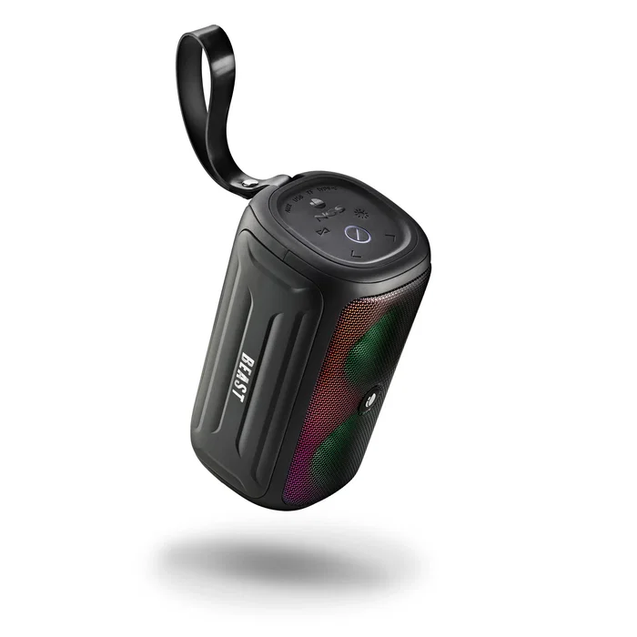 NGS Roller Beast Altavoz Portátil Bluetooth 5.0, 32W, Resistente al Agua IPX5, Luces RGB, Radio FM, USB/TF, Auxiliar, 6000mAh, Color Negro