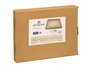 Giftdecor Set 2 Bandejas Rectangulares Prisma Madera y Vidrio Transparente 40x30x5 cm (Set de 6)