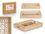 Giftdecor Set 2 Bandejas Rectangulares Prisma Madera y Vidrio Transparente 40x30x5 cm (Set de 6)