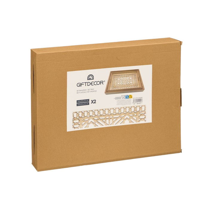 Giftdecor Set de 2 Bandejas Rectangulares Prisma