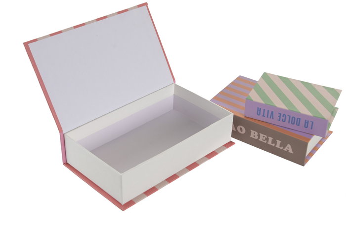 DKD Home Decor Set de 3 Cajas de Libros Multicolor de Cartón