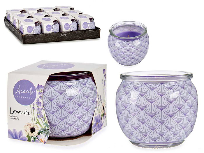 Acorde Vela Perfumada Tarro Cristal Lavanda 7.5x6.3x7.5 cm (Set de 12)