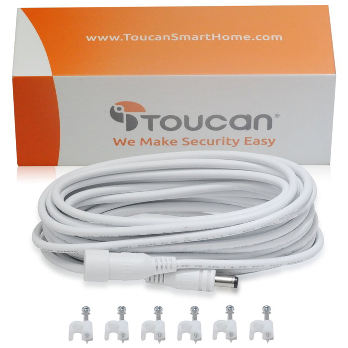 Toucan Cable de Extensión para Luz de Seguridad, 6 m, Blanco