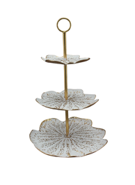 DKD Home Decor Minqian 2025 Frutero Metal Blanco Dorado Glam 45.5 x 42.5 x 68 cm (2 Unidades)