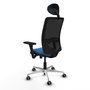 PIQUERAS Y CRESPO Silla de oficina Zulema Azul claro/Negro con mecanismo Sincro/Traslack