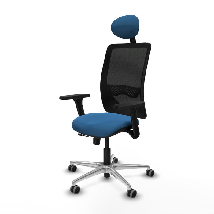 PIQUERAS Y CRESPO Silla de oficina Zulema Azul claro/Negro con mecanismo Sincro/Traslack