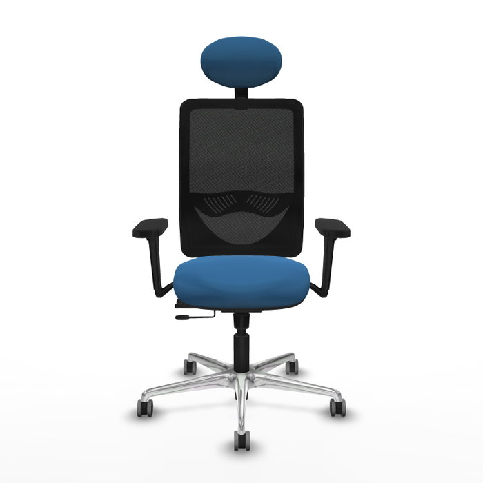 PIQUERAS Y CRESPO Silla de oficina Zulema Azul claro/Negro con mecanismo Sincro/Traslack