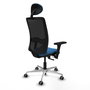 PIQUERAS Y CRESPO Silla de oficina Zulema Azul claro/Negro con mecanismo Sincro/Traslack