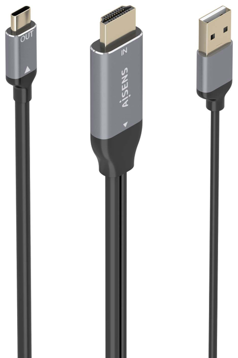 Aisens Cable Conversor HDMI 2.0 a USB-C 4K@60Hz, 1.8m, Negro