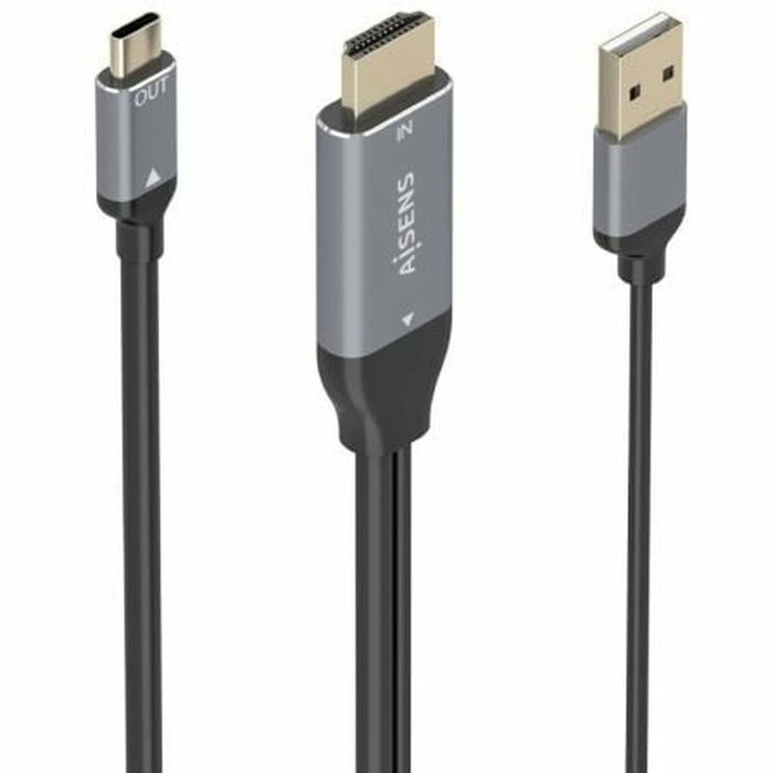 Aisens Cable Conversor HDMI 2.0 a USB-C 4K@60Hz, 1.8m, Negro