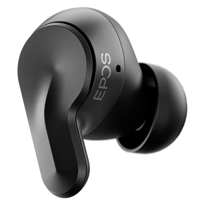 EPOS Adapt E1 Negro Auriculares Bluetooth TWS con Estuche de Carga USB-C, Reducción de Ruido Híbrido, IPX5, Certificado Microsoft Teams - Incluye Receptor USB-C