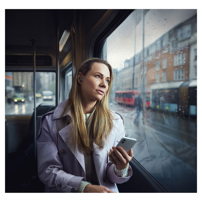 EPOS Adapt E1 Negro Auriculares Bluetooth TWS con Estuche de Carga USB-C, Reducción de Ruido Híbrido, IPX5, Certificado Microsoft Teams - Incluye Receptor USB-C