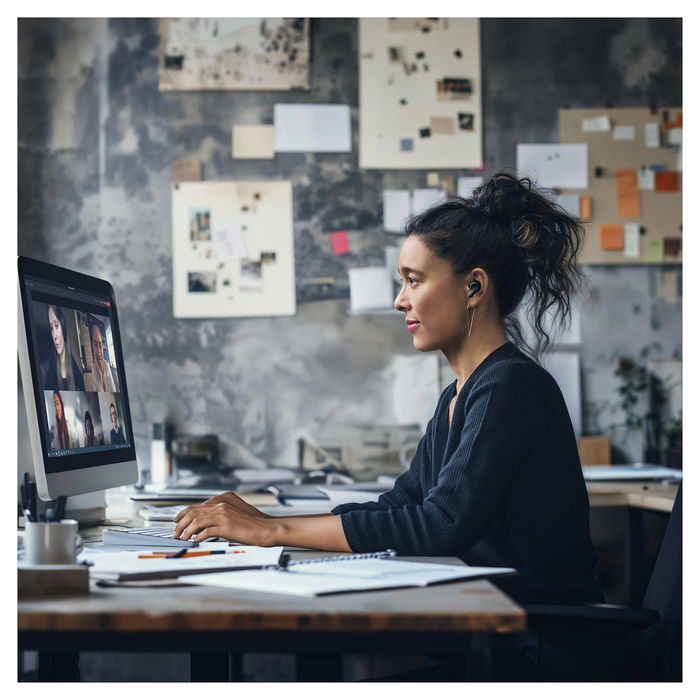 EPOS Adapt E1 Negro Auriculares Bluetooth TWS con Estuche de Carga USB-C, Reducción de Ruido Híbrido, IPX5, Certificado Microsoft Teams - Incluye Receptor USB-C