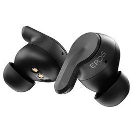 EPOS Adapt E1 Negro Auriculares Bluetooth TWS con Estuche de Carga USB-C, Reducción de Ruido Híbrido, IPX5, Certificado Microsoft Teams - Incluye Receptor USB-C