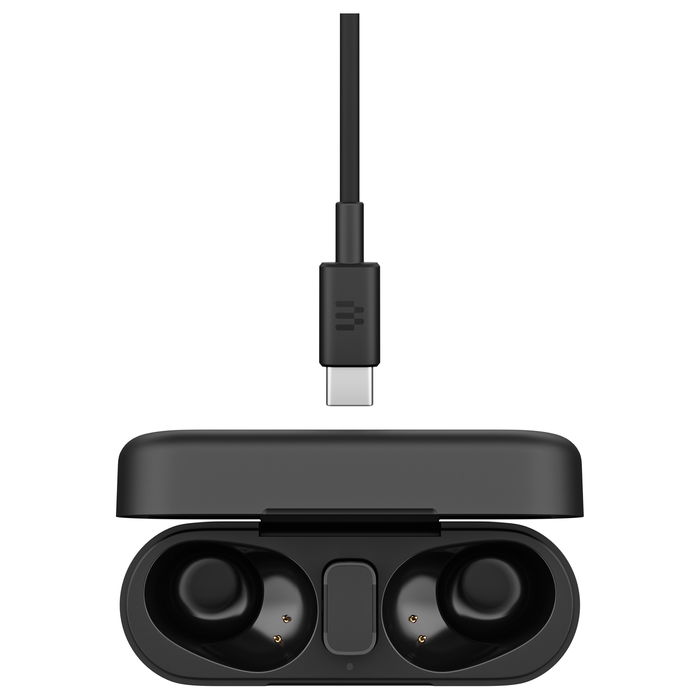 EPOS Adapt E1 Negro Auriculares Bluetooth TWS con Estuche de Carga USB-C, Reducción de Ruido Híbrido, IPX5, Certificado Microsoft Teams - Incluye Receptor USB-C
