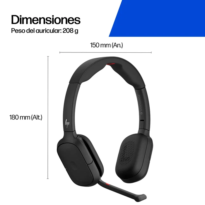 Poly HP Focus 625 Fold Stereo Bluetooth Negro Poly HP Focus 625 Fold Stereo Bluetooth Negro