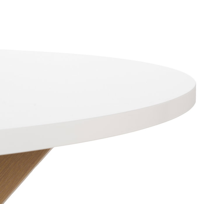 Mesa Comedor Blanco-Natural Dm-Metal 120 X 120 X 76 cm Mesa Comedor Blanco-Natural Dm-Metal 120 X 120 X 76 cm