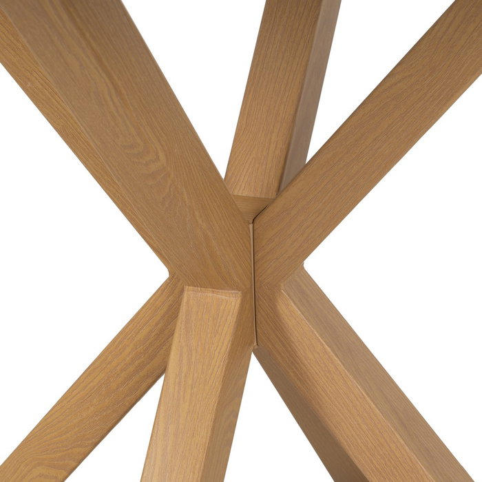Mesa Comedor Blanco-Natural Dm-Metal 120 X 120 X 76 cm Mesa Comedor Blanco-Natural Dm-Metal 120 X 120 X 76 cm
