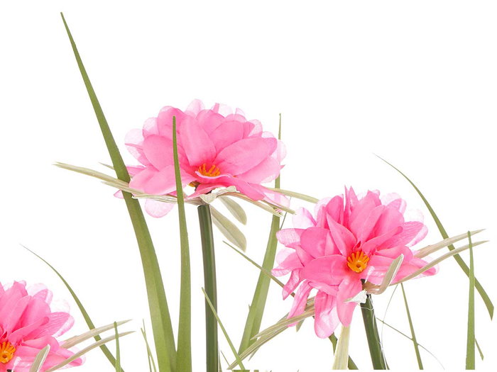 IBERGARDEN Ramillete Cuerda 6 Flores Surtidos Colores Blanco, Rosa, Morado 30 x 70 x 30 cm (Set de 3)