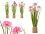 IBERGARDEN Ramillete Cuerda 6 Flores Surtidos Colores Blanco, Rosa, Morado 30 x 70 x 30 cm (Set de 3)