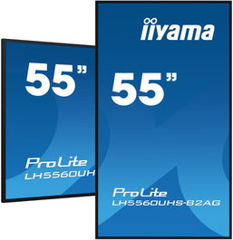 Iiyama LH5560UHS-B2AG Monitor Profesional 55" UHD 4K, 500 cd/m², Android 11, 24/7, Paisaje/Retrato, Media Player USB, WiFi, LAN