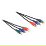 DeLOCK Cable de Extensión Cinch RGB 3x Macho a 3x Hembra 1 m, Negro, Plug and Play, para Audio/Video