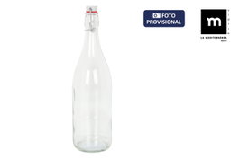 Inde Botella de Vidrio 1L con Tapa Hermética Mecano, Pack de 6