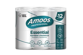 Papel Higienico Amoos Professional Essential 2 Capas 200 Servicios 24 Metros Blanco (Set de 12)