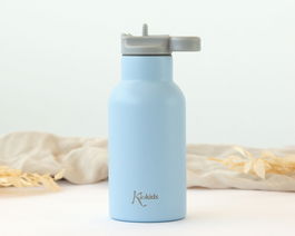 KioKids Botella Térmica de Acero Inoxidable 350 mL Azul para Bebé, Mantiene Frío 9h Calor 6h, Libre BPA