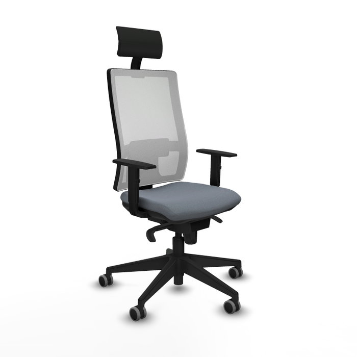 PIQUERAS Y CRESPO Silla de oficina Horna con mecanismo Sincro, Gris y Blanco PIQUERAS Y CRESPO Silla de oficina Horna con mecanismo Sincro, Gris y Blanco
