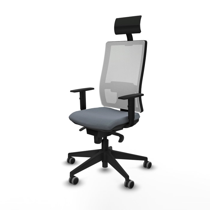 PIQUERAS Y CRESPO Silla de oficina Horna con mecanismo Sincro, Gris y Blanco PIQUERAS Y CRESPO Silla de oficina Horna con mecanismo Sincro, Gris y Blanco