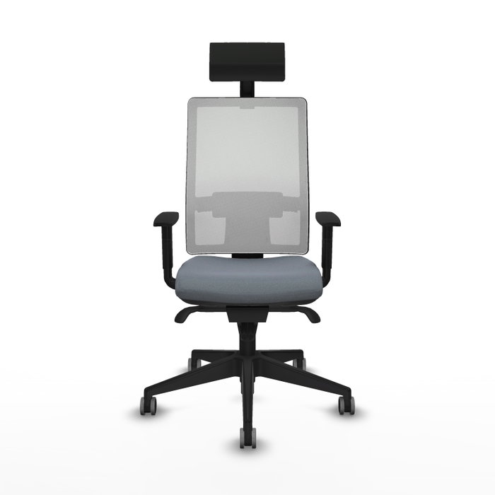 PIQUERAS Y CRESPO Silla de oficina Horna con mecanismo Sincro, Gris y Blanco PIQUERAS Y CRESPO Silla de oficina Horna con mecanismo Sincro, Gris y Blanco