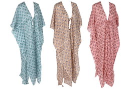 DKD Home Decor Kaftan Mediterraneo Marron Coral 80 x 140 x 80 cm (3 Unidades)