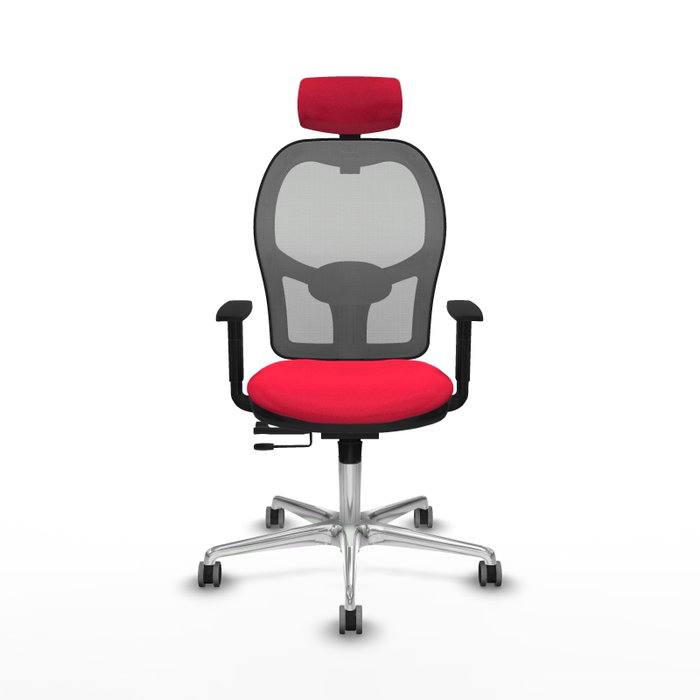 PIQUERAS Y CRESPO Silla de oficina Jorquera con mecanismo Sincro/Traslack, Rojo/Gris PIQUERAS Y CRESPO Silla de oficina Jorquera con mecanismo Sincro/Traslack, Rojo/Gris