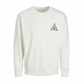 Sudadera sin Capucha Hombre Jack & Jones Jjmystic Blanco Marrón