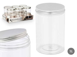 Kinvara Tarro Pet Tapa Aluminio 1L Transparente 10x15x10 cm (Set de 36)