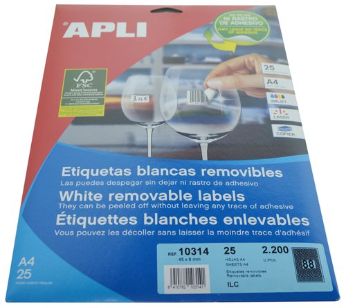 Apli Etiquetas Adhesivas para Joyería 45x8 mm, 25 Hojas Apli Etiquetas Adhesivas para Joyería 45x8 mm, 25 Hojas