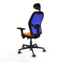PIQUERAS Y CRESPO Silla de oficina Jorquera Sincro/Traslack Naranja y Azul