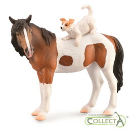 Collecta Yegua 1:20 Y Terrier - M - 88891 Figura de Caballo y Perro para Niños +3 Años