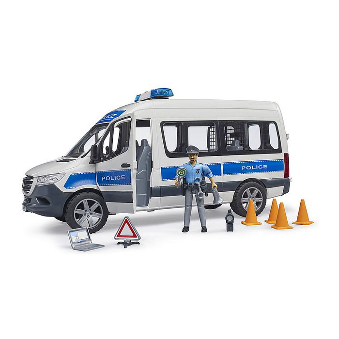 Bruder Mercedes-Benz Sprinter Polizei Einsatzfahrzeug 02683, Vehículo de Policía a Escala 1:16 con Luces y Sonido, para Mayores de 4 Años
