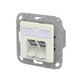 METZ CONNECT Toma de red E-DAT C6A LSA++ 2 puertos RJ-45 Blanco