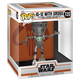 FUNKO Figura POP Deluxe Star Wars The Mandalorian IG-12 con Grogu