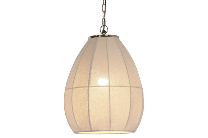 DKD Home Decor Lámpara de Techo de Algodón y Hierro Natural Crudo 37x37x50 cm