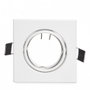 Aro Foco Downlight Basculante Cuadrado Aluminio Blanco 83/83Mm