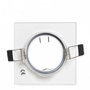 Aro Foco Downlight Basculante Cuadrado Aluminio Blanco 83/83Mm