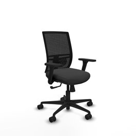 PIQUERAS Y CRESPO Silla de oficina Yunquera con mecanismo Sincro, Gris oscuro y Negro